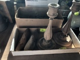 Wooden Candlesticks and Shoe Last