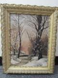 Victorian Oil on Canvas Landscape Painting