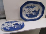 Blue & White Transfer Decorated 