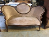 Carved Victorian Walnut Settee and Chair