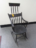 Antique Windsor Paint Decorated Rocking Chair