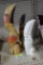 (3) Carved / Painted Mexican Bird Statues