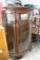 Curved-Front Oak China Cabinet