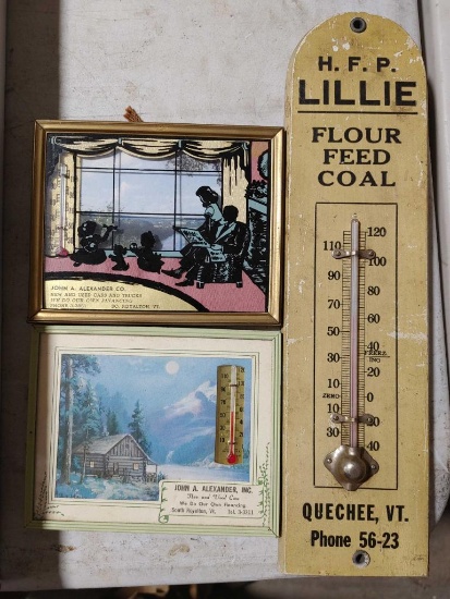 (3) Vintage VT Advertising Thermometers