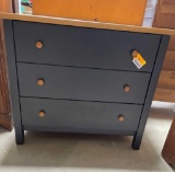 3-Drawer Painted Dresser w/ Oak Top