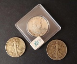 (3) U.S. Silver Half Dollars