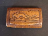 Nice Antique Carved Wood Snuff Box
