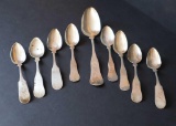 (9) Early Coin Silver Spoons