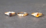 (3) Antique 10K Gold Rings