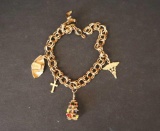 Gold Filled Bracelet with (3) 14K Yellow Gold Charms