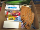 Lot of Die Cast Scale Model Cars, Hot Wheels, Softball Glove