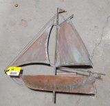 Copper Sailboat Weathervane