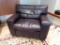 Custom Leather Upholstered Sofa and Chair and a Half