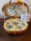 Delton Fine China Collectible Miniature Tea Set in wicker case