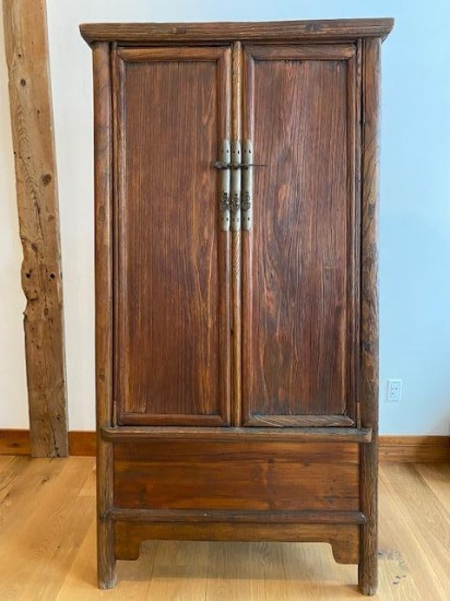 Antique Chinese Elm Wood Huanghuali Cabinet