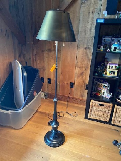 Heavy Patinated Metal Adjustable Height Standing Lamp