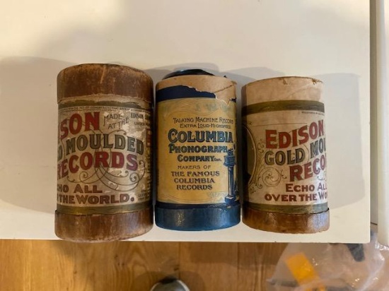 (3) Antique Cylinder Records