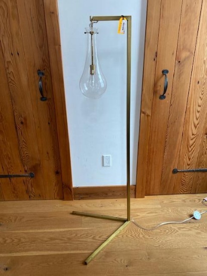 Satin Brass Finish Contemporary Style Floor Lamp