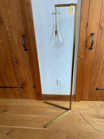 Satin Brass Finish Contemporary Style Floor Lamp