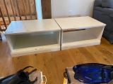 Pair of White Painted Wood Stands