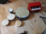 (4) Percussion Instruments & Kid's Piano (not all keys function)