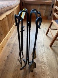 Wrought Iron Fireplace Tool Set with stand