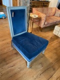 Continental Gray Painted Oak Frame Upholstered Chair