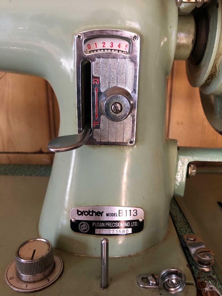 Sold at Auction: VINTAGE BROTHER HEAVY DUTY SEWING MACHINE