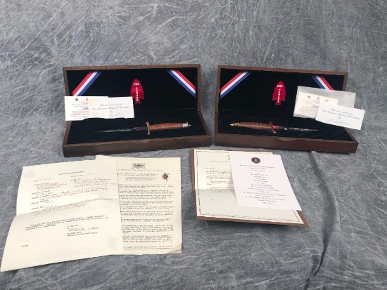 Set of 2 Commemorative Case American & Canadian V-42 Stilettos