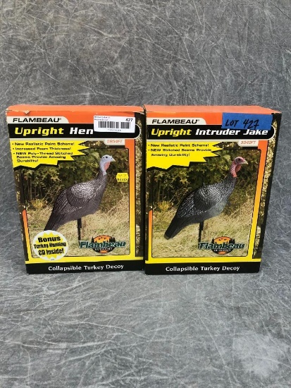 Flambeau Turkey Hen & Intruder Jake Decoys, N.O.S.