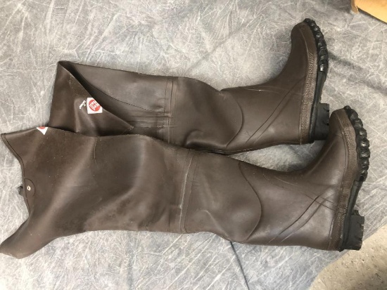 Pair of LaCrosse Red Ball Yellowstone Hip Boots