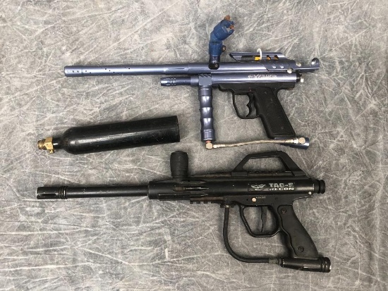 (2) Paintball Guns & CO2 Cartridge