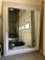 Large White Painted Vintage Beveled Mirror