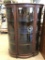 Triple Curved Front Oak China Cabinet