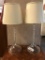 Pair Glass Boudoir Lamps