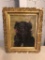 19th C Oil on Canvas of Black Dog