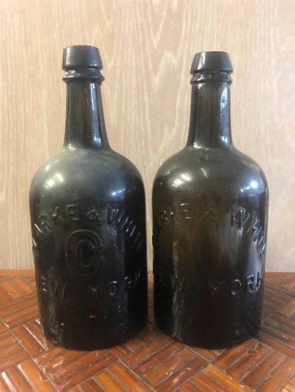 (2) Clark & White Saratoga Spring Water Bottles