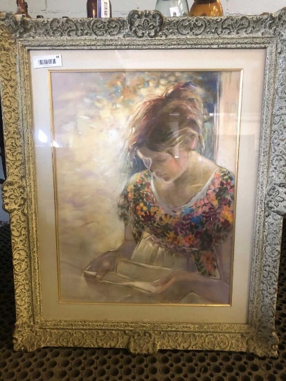 Signed Pastel Portrait in Nice Frame