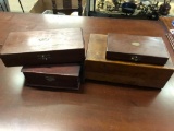 (4) Handmade Mahogany Boxes