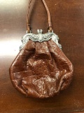 Quality Alligator Bag with Silvered Mounts