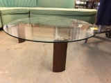 Round MCM Natuzzi Glass Top Table