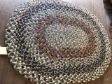 Multi Colored Oval Hand Braided Rug