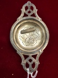 Sterling Tea Strainer, (8) .800 Silver Salt Spoons, Judaica Piece