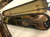 Antique Violin w/ Bow in Wooden Case