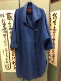 Blue Geiger Wool Long Coat
