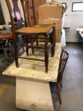 Table & (3) 19th C. Chairs