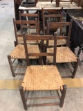 Set of (5) 19th C Habitant Canadian Ladderback Chairs