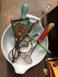 Tin Handled Kitchen Implements