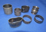 (7) Silver Plate Victorian Napkin Rings