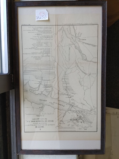 Framed Civil War Battlefield Map